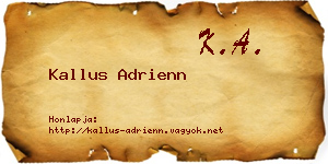 Kallus Adrienn névjegykártya